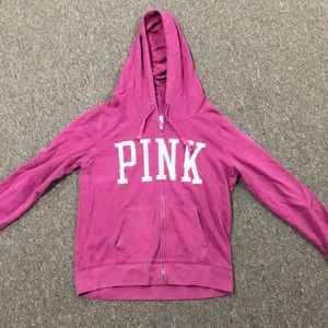 Vs pink zip up hoodie